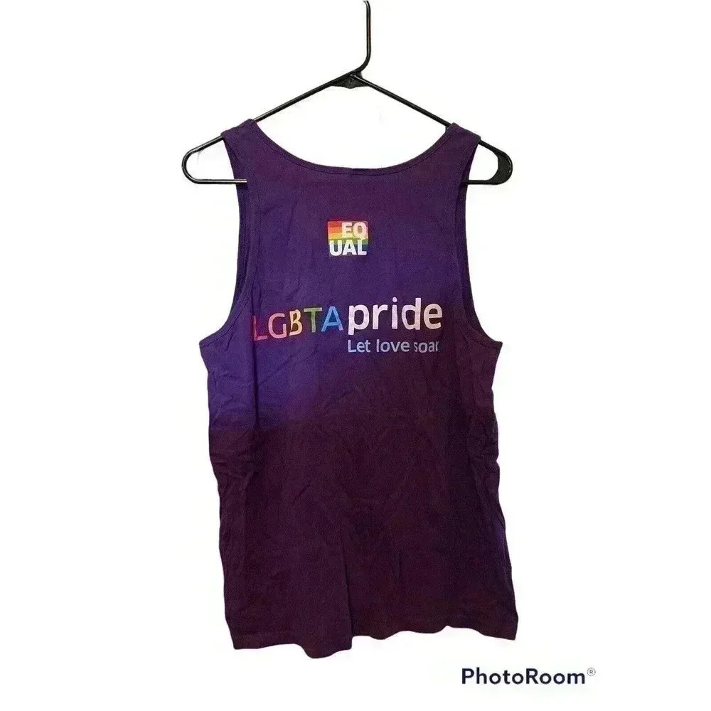 CANVAS SIZE MEDIUM PURPLE TANK SHIRT WITH LET YOUR COLORS FLY
